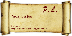 Pecz Lajos névjegykártya